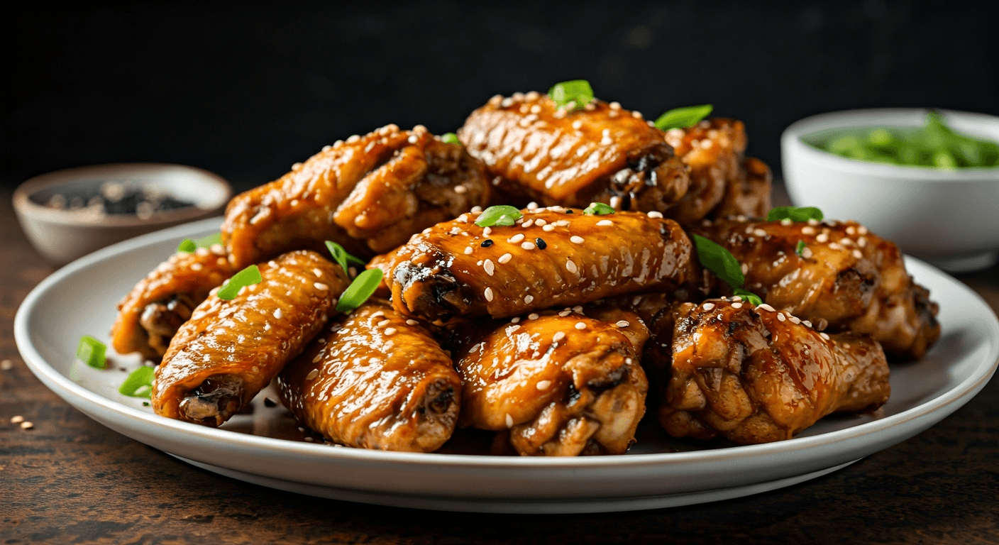 Honey Garlic Sriracha Glazed Chicken Wings