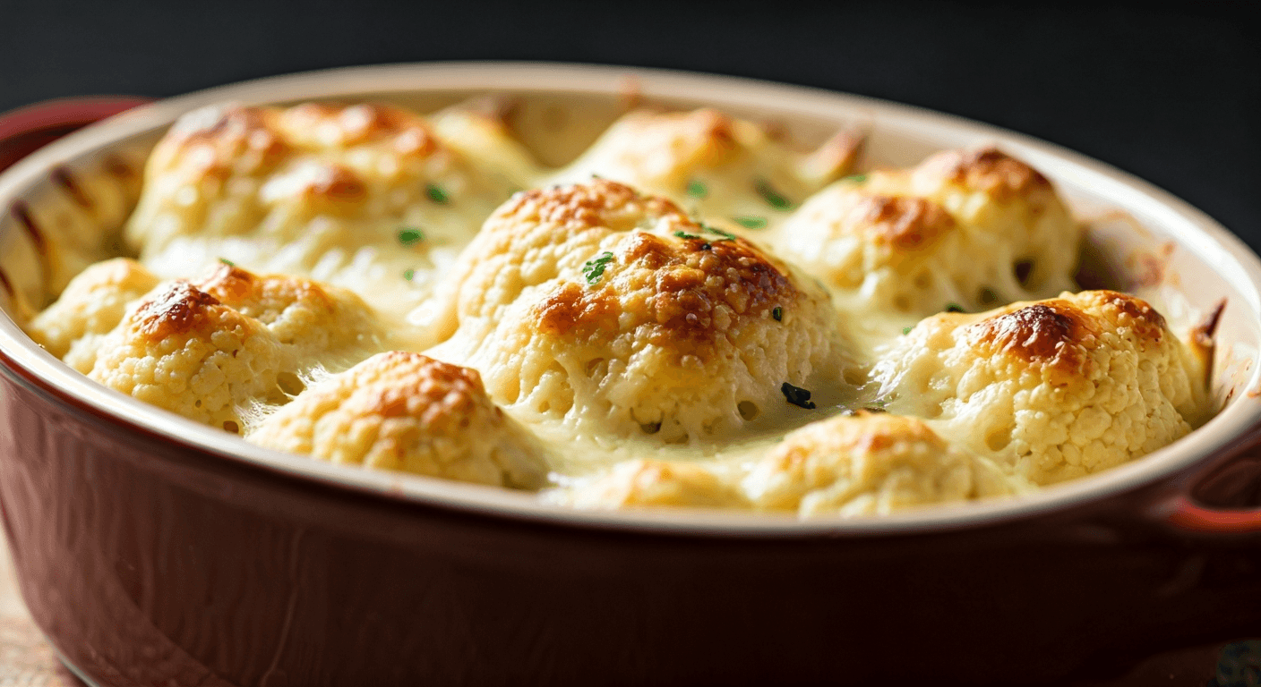 Baked Cauliflower Cheese with Mature Cheddar and Leeks