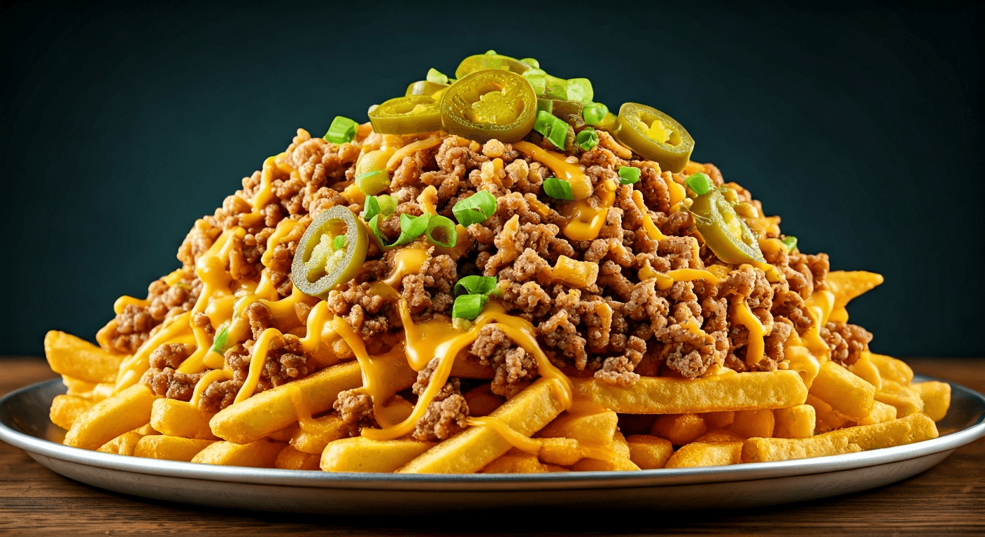Loaded Turkey & Cheese Fries with Pork Scratching Crumble